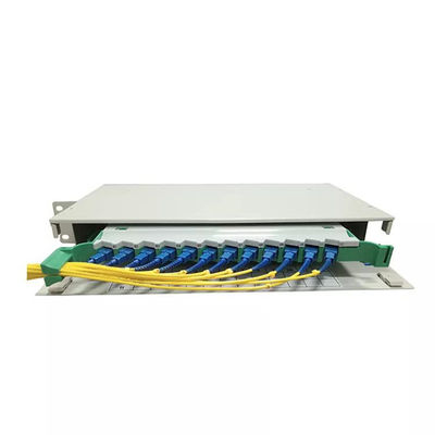 गुणवत्ता  1U ODF Patch Panel Rack Mount Distribution Frame 12 Core Fiber Patch Panel SM कारखाना