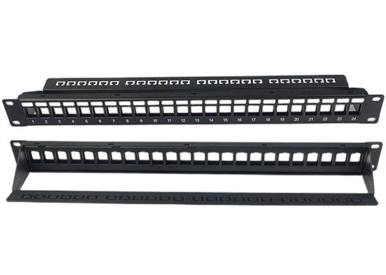 गुणवत्ता  Blank Network Patch Panel Unshielded RJ45 24 Port 1U Patch Panel कारखाना