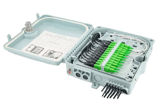 फाइबर ऑप्टिक टर्मिनल बॉक्स 12पोर्ट SC/LC/ST/FC IP-66 UPC/APC लाइट ग्रे FTTH