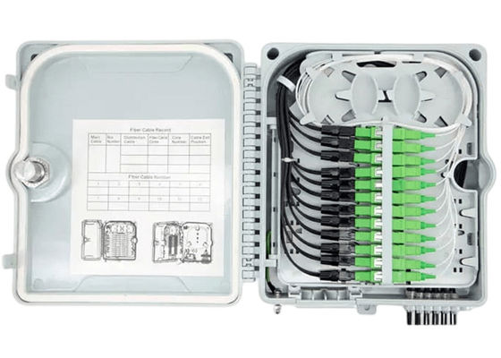 फाइबर ऑप्टिक टर्मिनल बॉक्स 12पोर्ट SC/LC/ST/FC IP-66 UPC/APC लाइट ग्रे FTTH