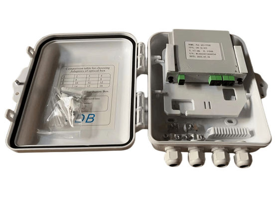 SC 1x8 PLC फाइबर ऑप्टिक स्प्लिटर बॉक्स IP65 12 करोड़ वॉल माउंटेड