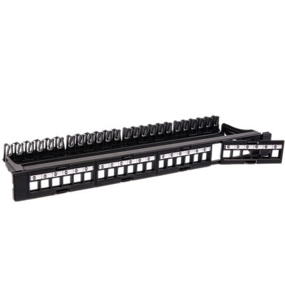 CAT5 CAT6 नेटवर्क पैच पैनल UTP ब्लैंक अनलोडेड RJ45 24 पोर्ट पैच पैनल