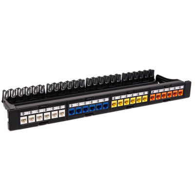CAT5 CAT6 नेटवर्क पैच पैनल UTP ब्लैंक अनलोडेड RJ45 24 पोर्ट पैच पैनल