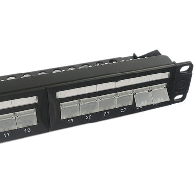 1U 24 पोर्ट कीस्टोन अनिशेल्ड पैच पैनल कीस्टोन RJ45 डस्टप्रूफ