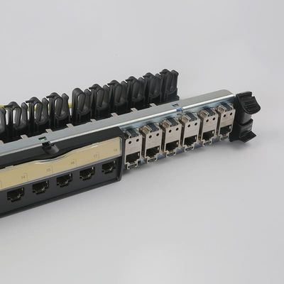 UTP नेटवर्क पैच पैनल इंटीग्रेटेड RJ45 1U 24 पोर्ट पैच पैनल
