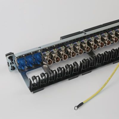 UTP नेटवर्क पैच पैनल इंटीग्रेटेड RJ45 1U 24 पोर्ट पैच पैनल