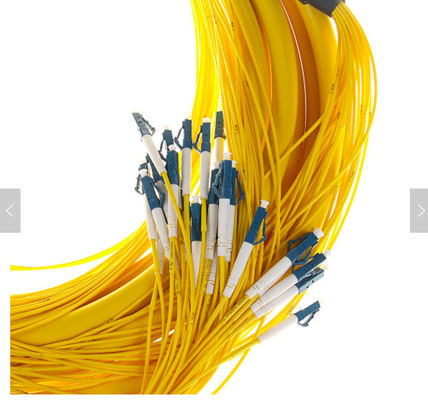 SM 9/125 G652D (OS2) LSZH 12 फाइबर LC/UPC-LC/UPC फाइबर ऑप्टिक ब्रेकआउट केबल 1M